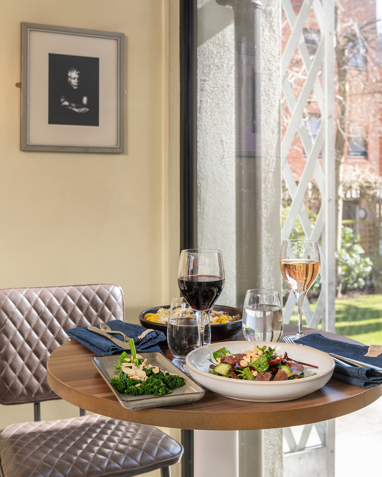 Elegant dining table with glassware for upscale catering event at Southernhay House.