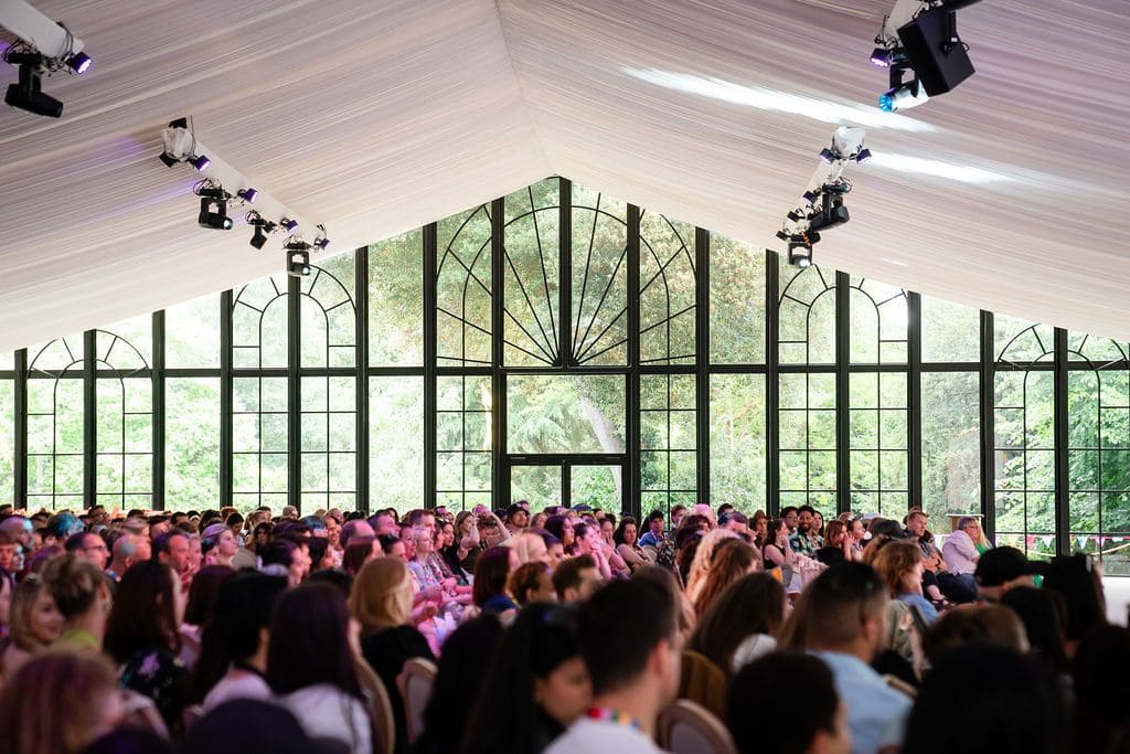 Elegant event venue at The Clementine, Syon Park with natural light and modern seating.