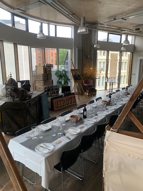 Elegant dining setup in David Jacobs Room, ideal for unique dinner or networking events.