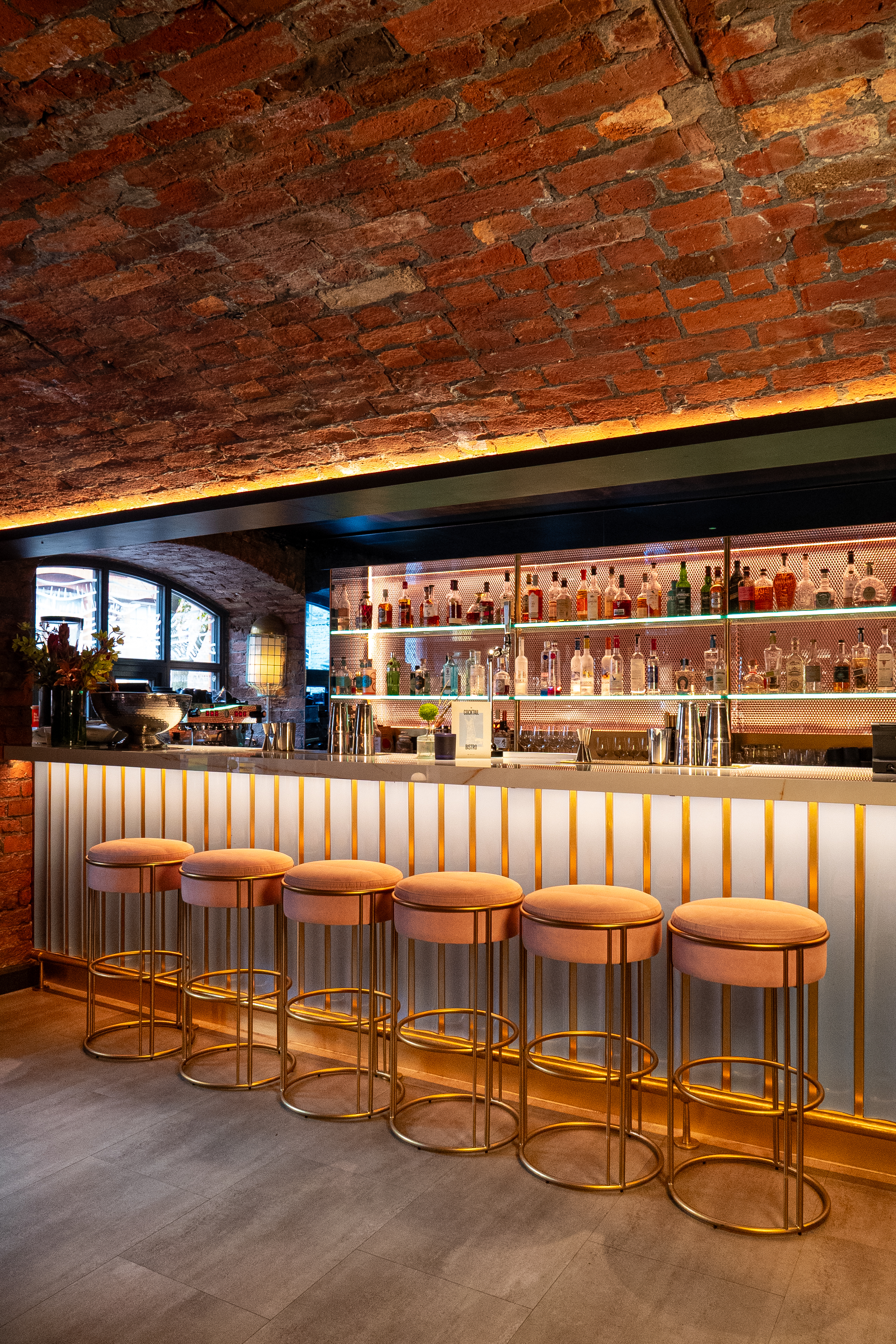 Sleek Bistro Bar in MAYA Manchester with polished countertop, ideal for networking events.