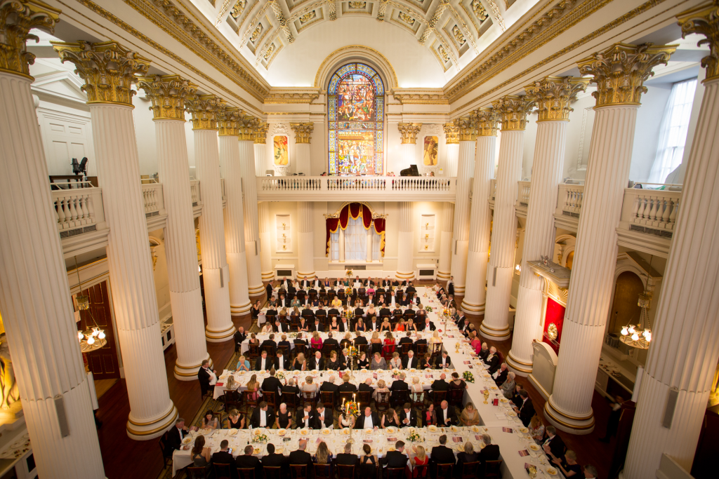 Elegant Egyptian Hall at Mansion House for corporate events and formal dinners.