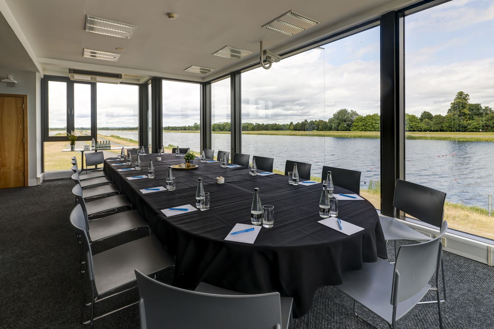 Main Hall + Annex in Dorney Village Hall, featuring a large oval table for meetings and workshops.