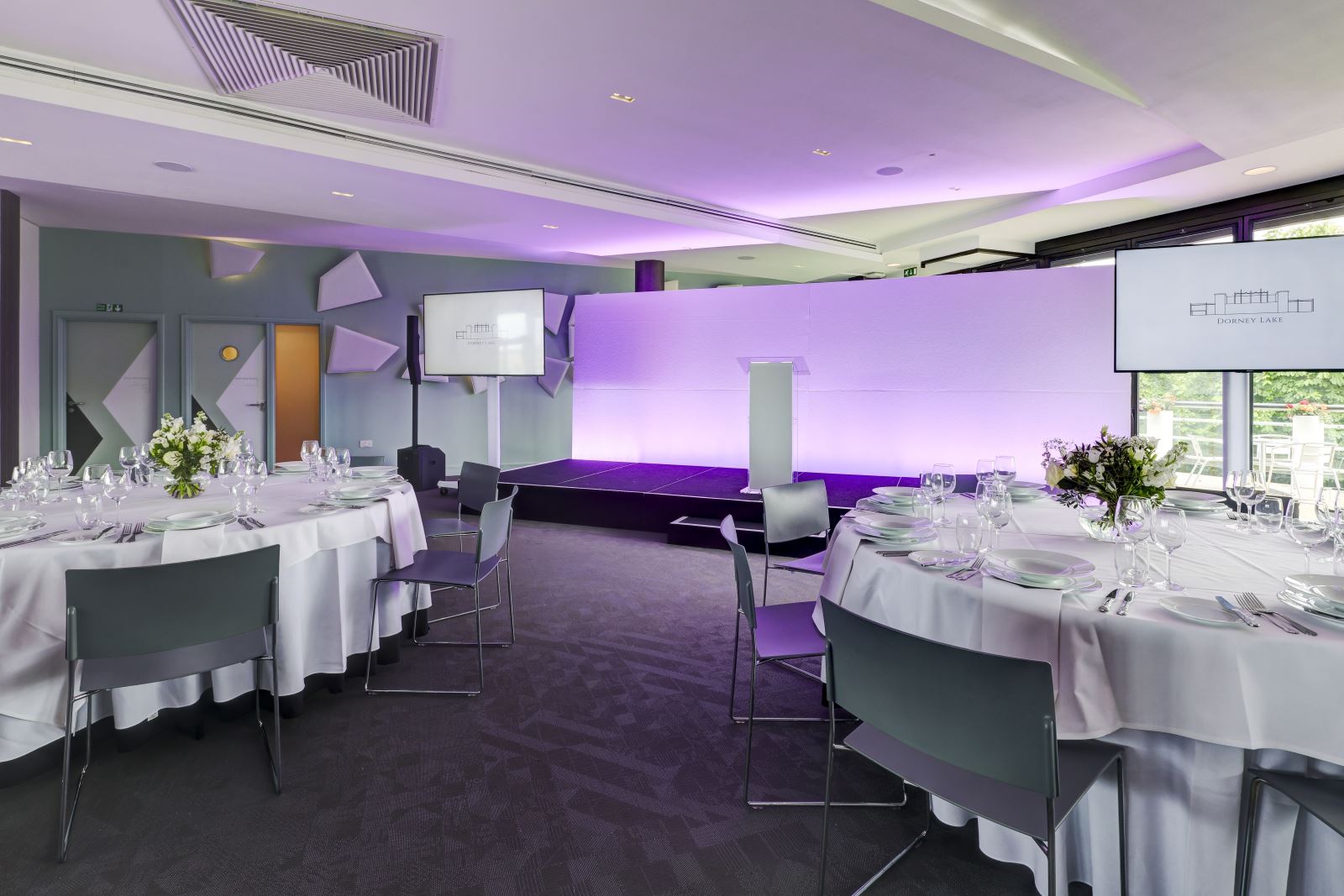 Main Hall + Annex at Dorney Village Hall, elegant meeting space for corporate events.