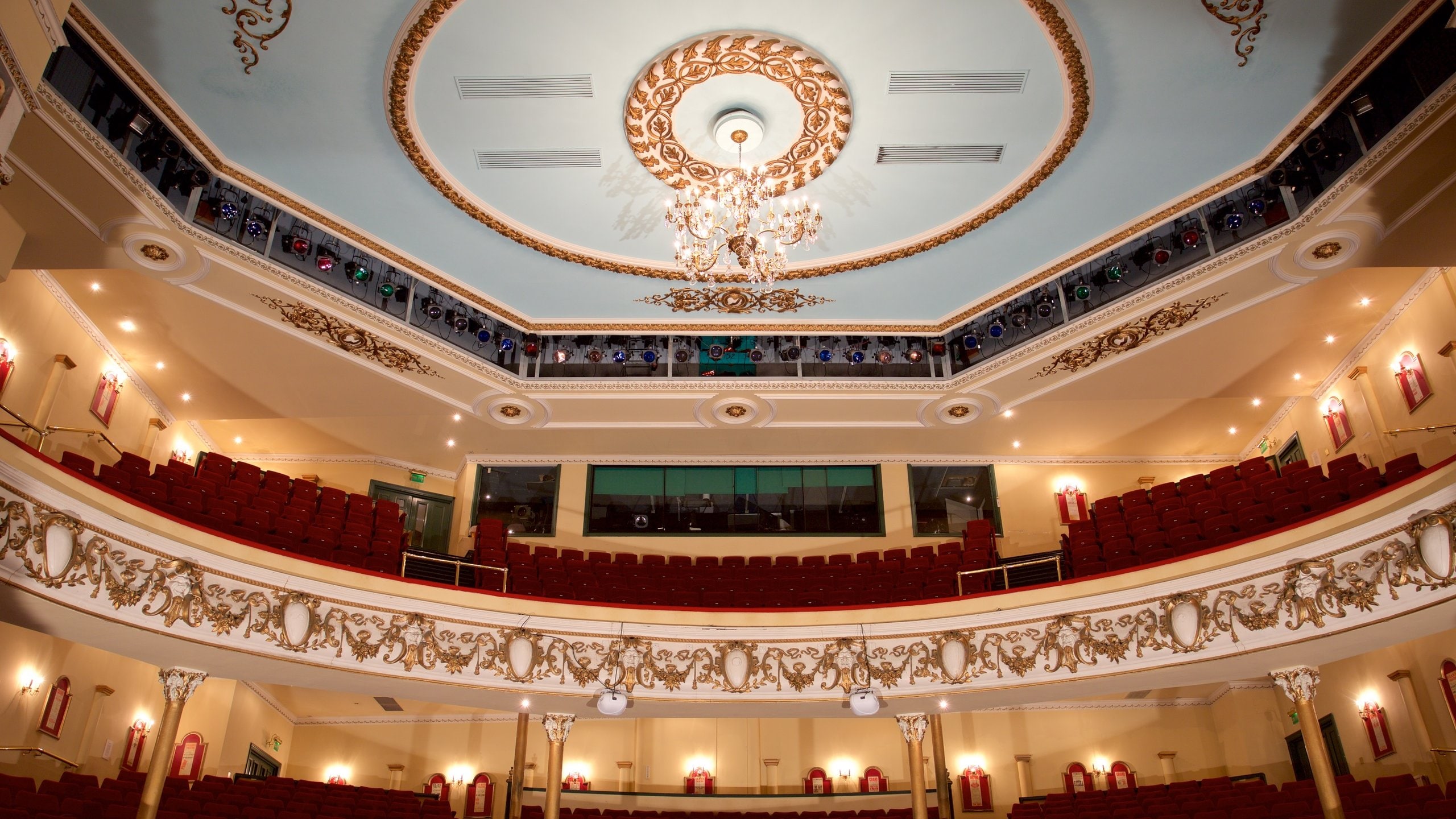 Elegant Vivian Hall auditorium with tiered seating, ideal for upscale events and performances.
