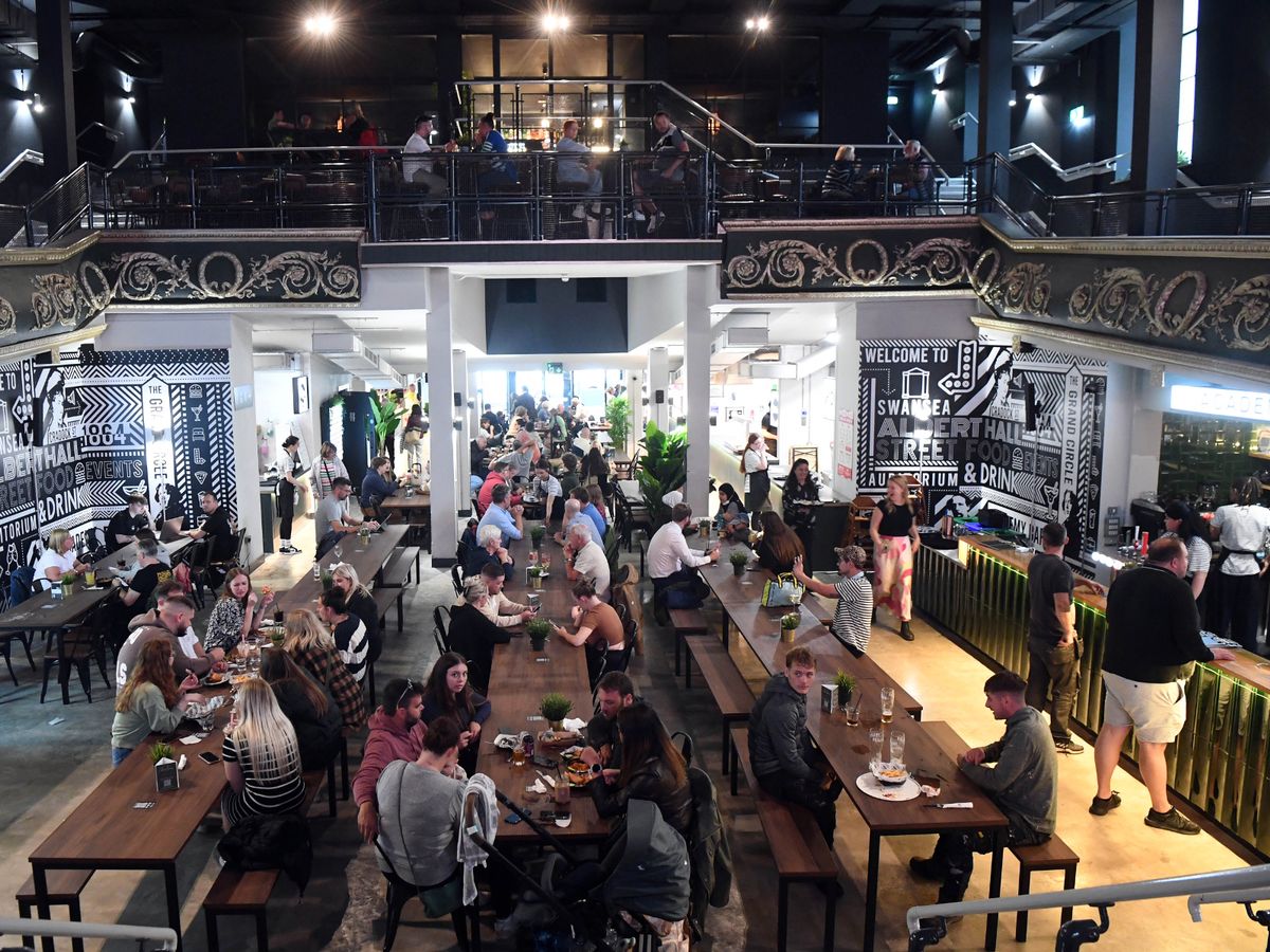 Vibrant Market Garden in Swansea Indoor Market for networking and gatherings.