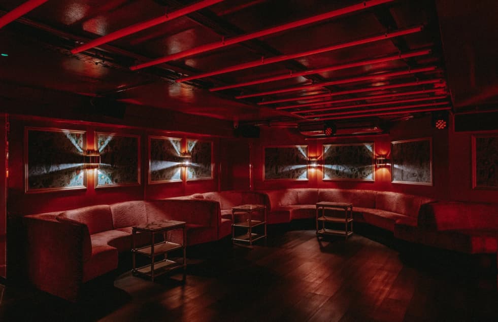 Paloma Chelsea VIP lounge with mood lighting for brand activations and private events.