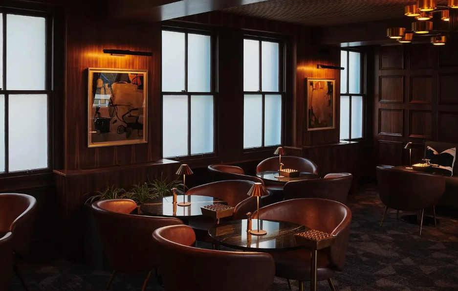 Intimate VIP lounge at The Sparrow for exclusive cocktail receptions and board meetings.