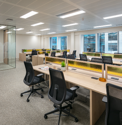 Modern open-plan office workstation at Ellisse by Spacemade for corporate workshop venue hire.