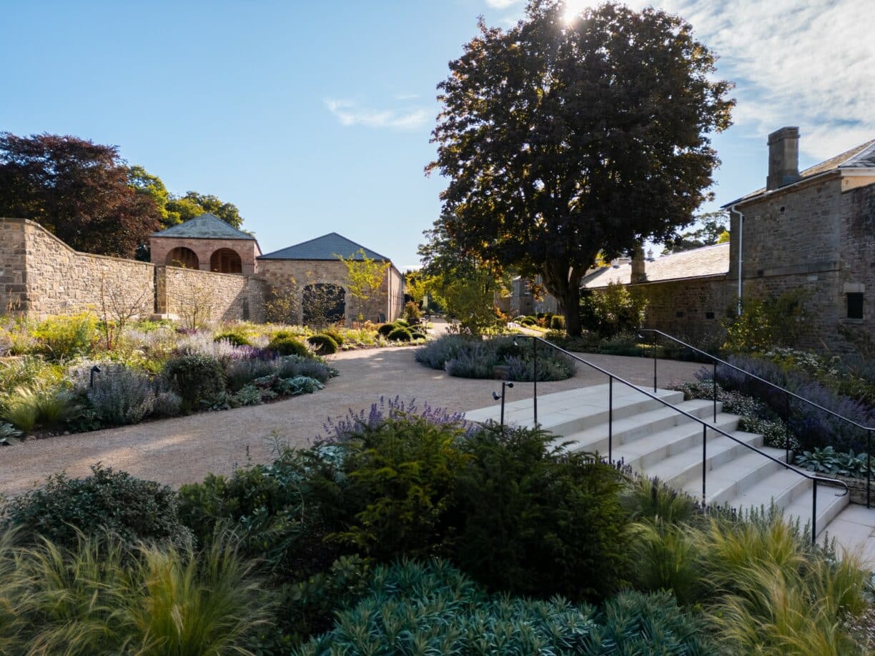 Dutch Barn at Raby Castle: scenic outdoor venue for weddings and events.