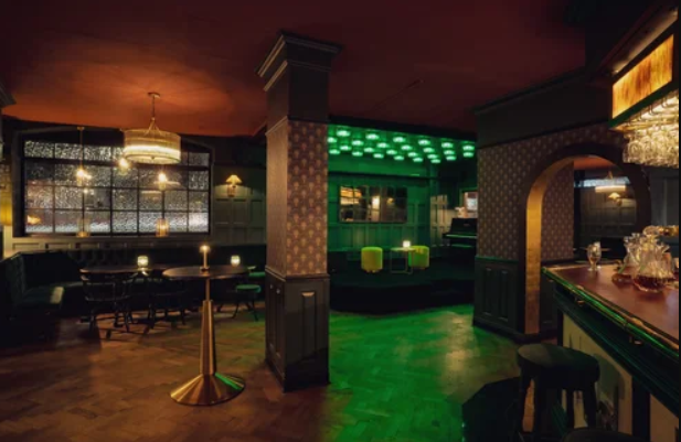 Intimate 135 Bar & Lounge venue for private events with ambient lighting and seating.