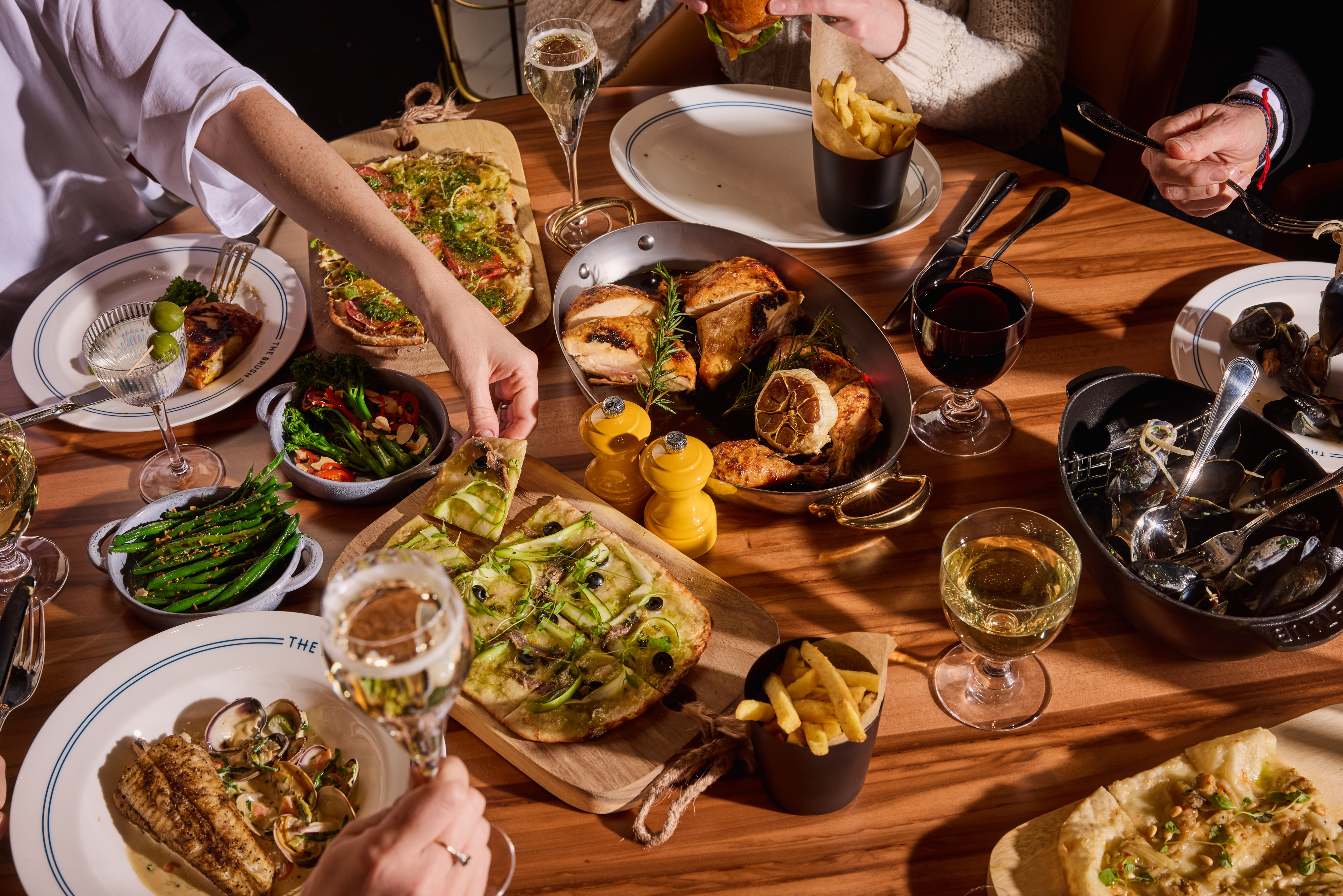 Elegant dining setup at The Brush Restaurant, ideal for corporate events and networking.