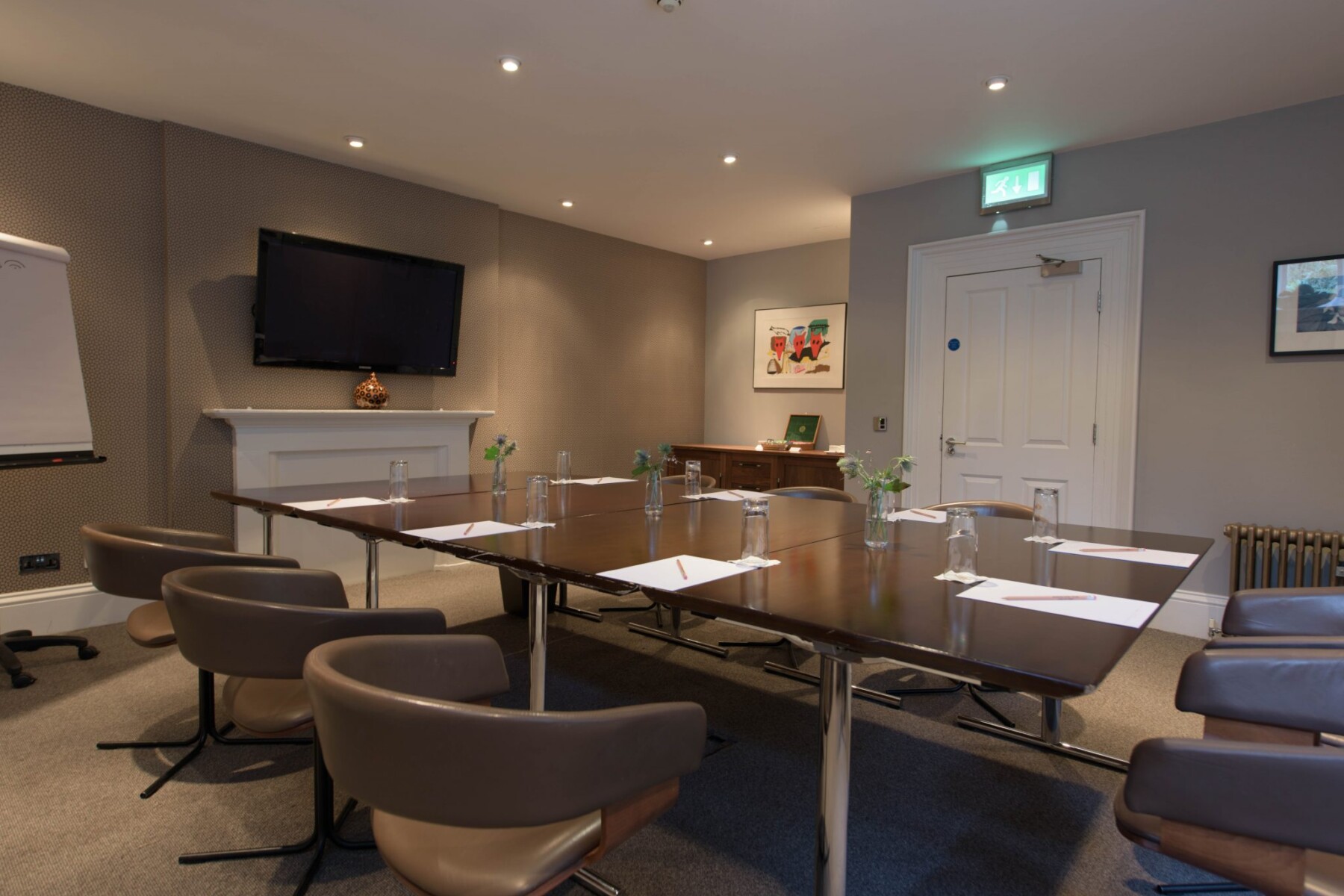 Boardroom meeting in The Great Hall, Jesmond Dene House: professional event space.