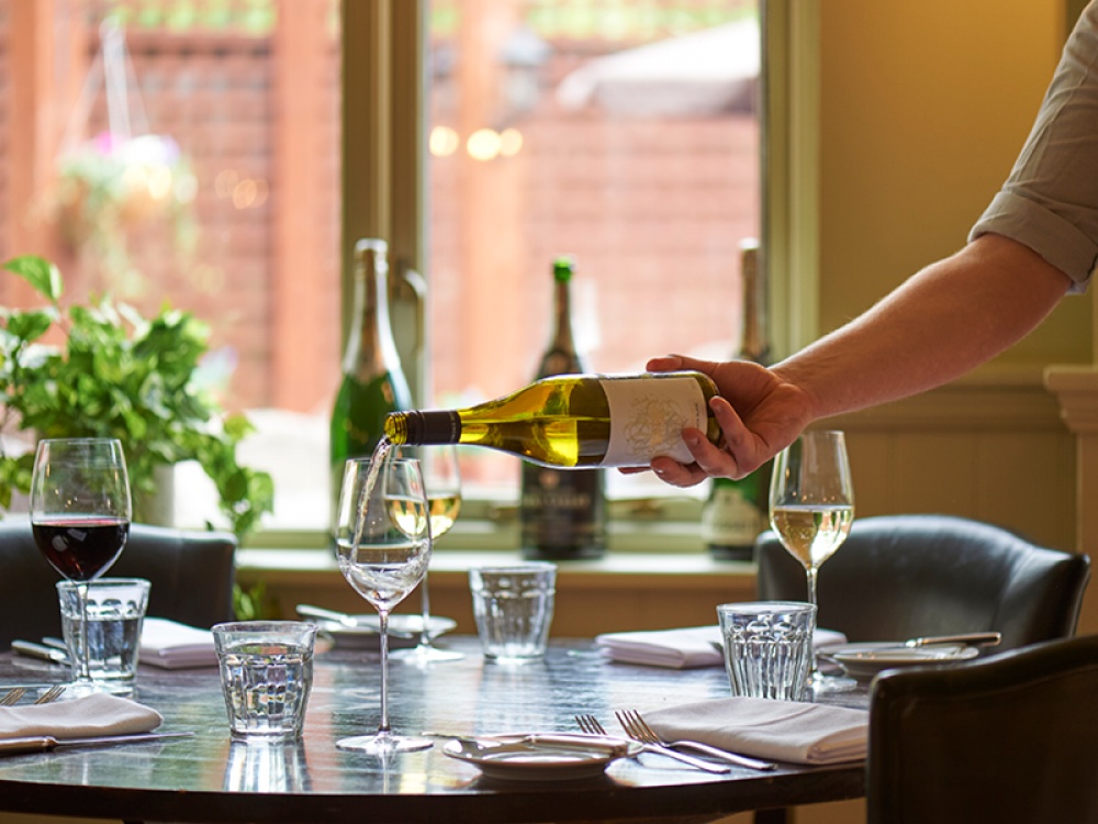 Upscale dining table at Bistro, Hotel du Vin Newcastle, perfect for elegant events.