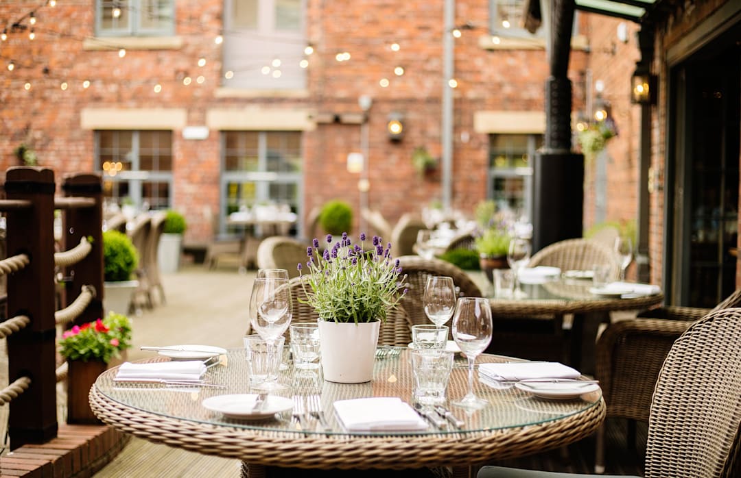 Charming outdoor dining at Bistro in Hotel du Vin Newcastle for elegant events.