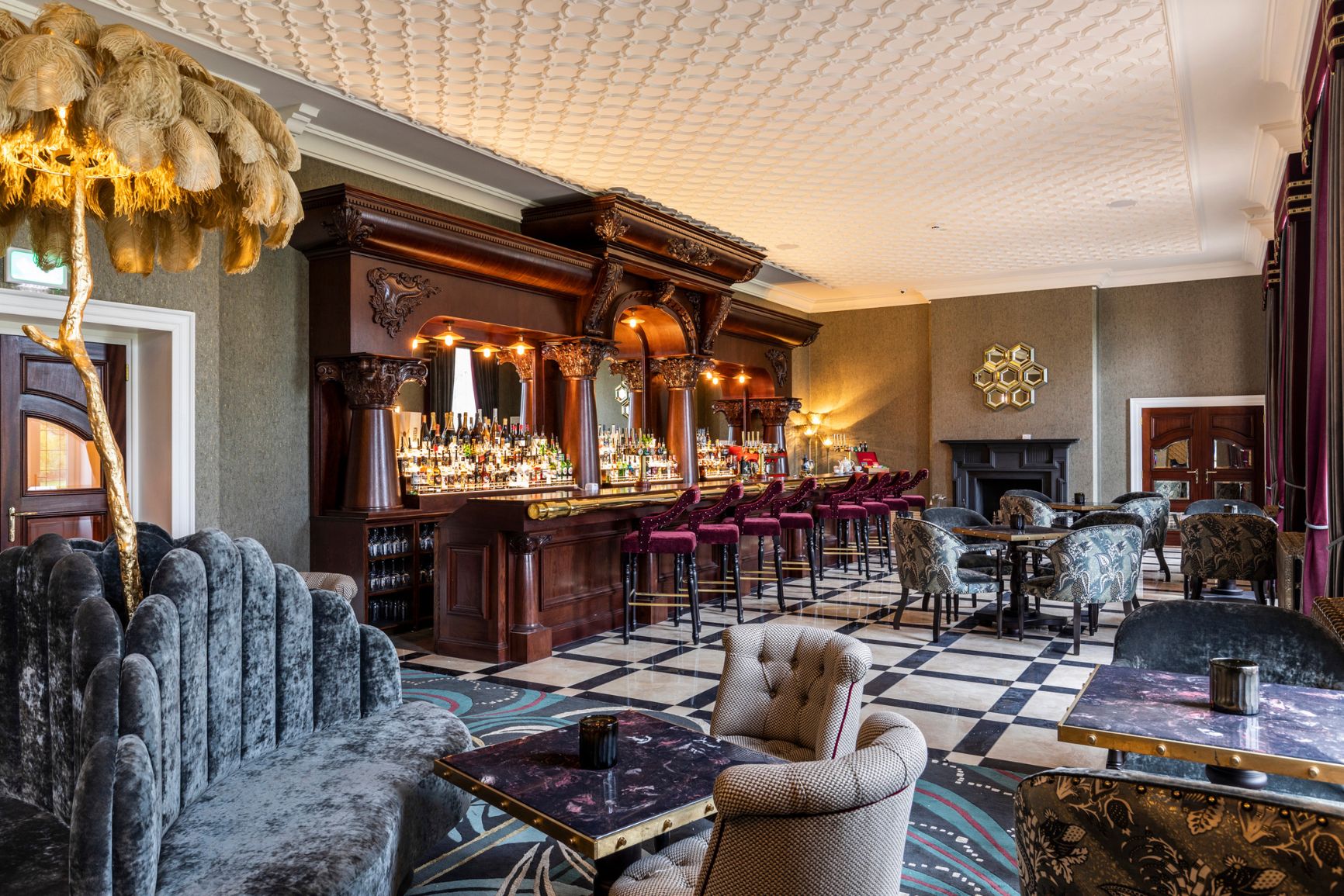 Main Suite lounge at Aldwark Manor Estate for VIP receptions and corporate board retreats.