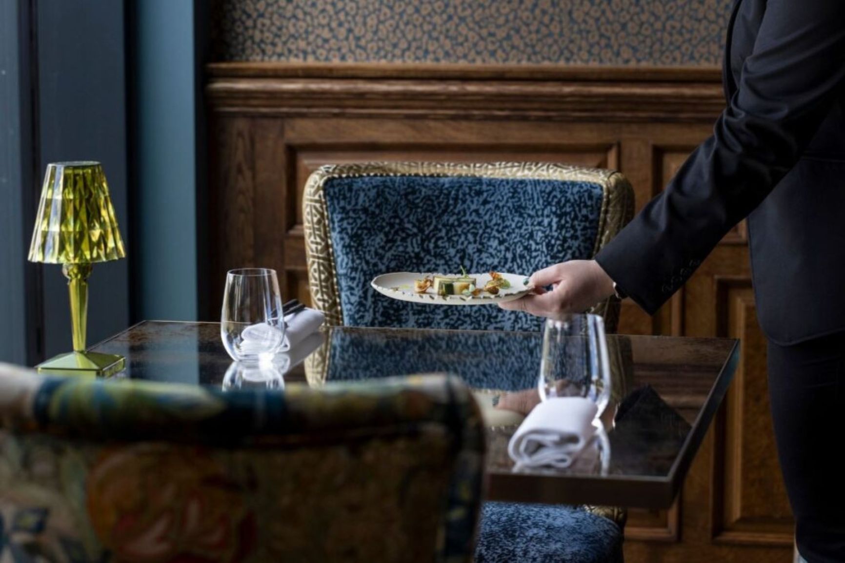 Sophisticated Main Suite dining at Aldwark Manor Estate for luxury corporate events and VIP dinners.