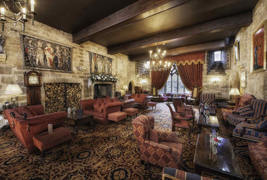 Stuart Suite in Langley Castle Hotel, elegant decor ideal for meetings and networking events.