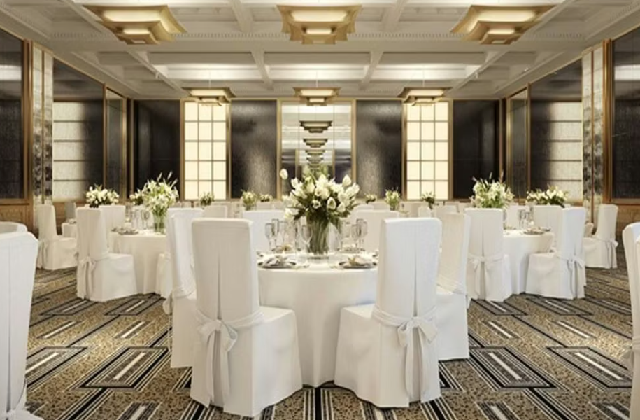 St. George Ballroom at The Peninsula London, elegant space for corporate events and weddings.