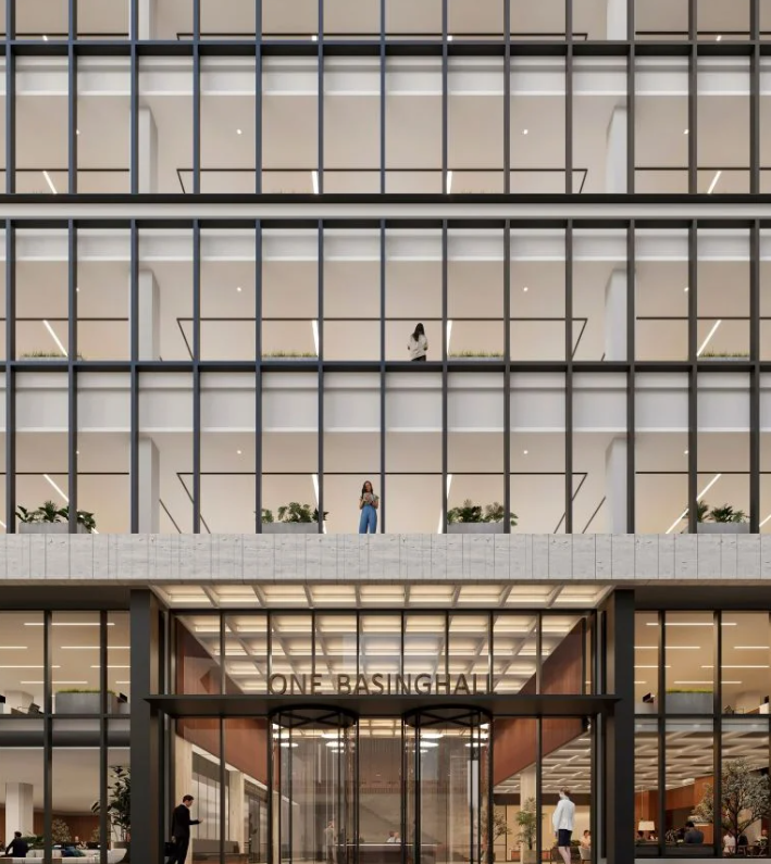 Modern Basinghall Forum venue with glass windows, perfect for events and meetings.