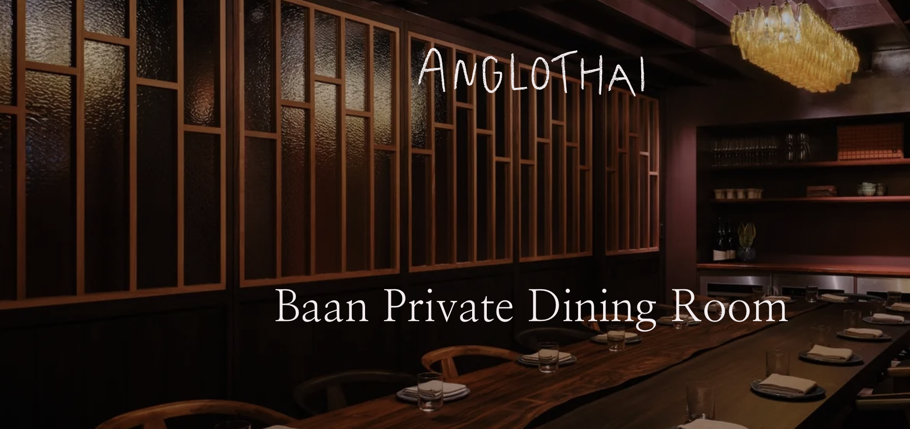Elegant private dining room for intimate gatherings or corporate events at Baan, AngloThai.