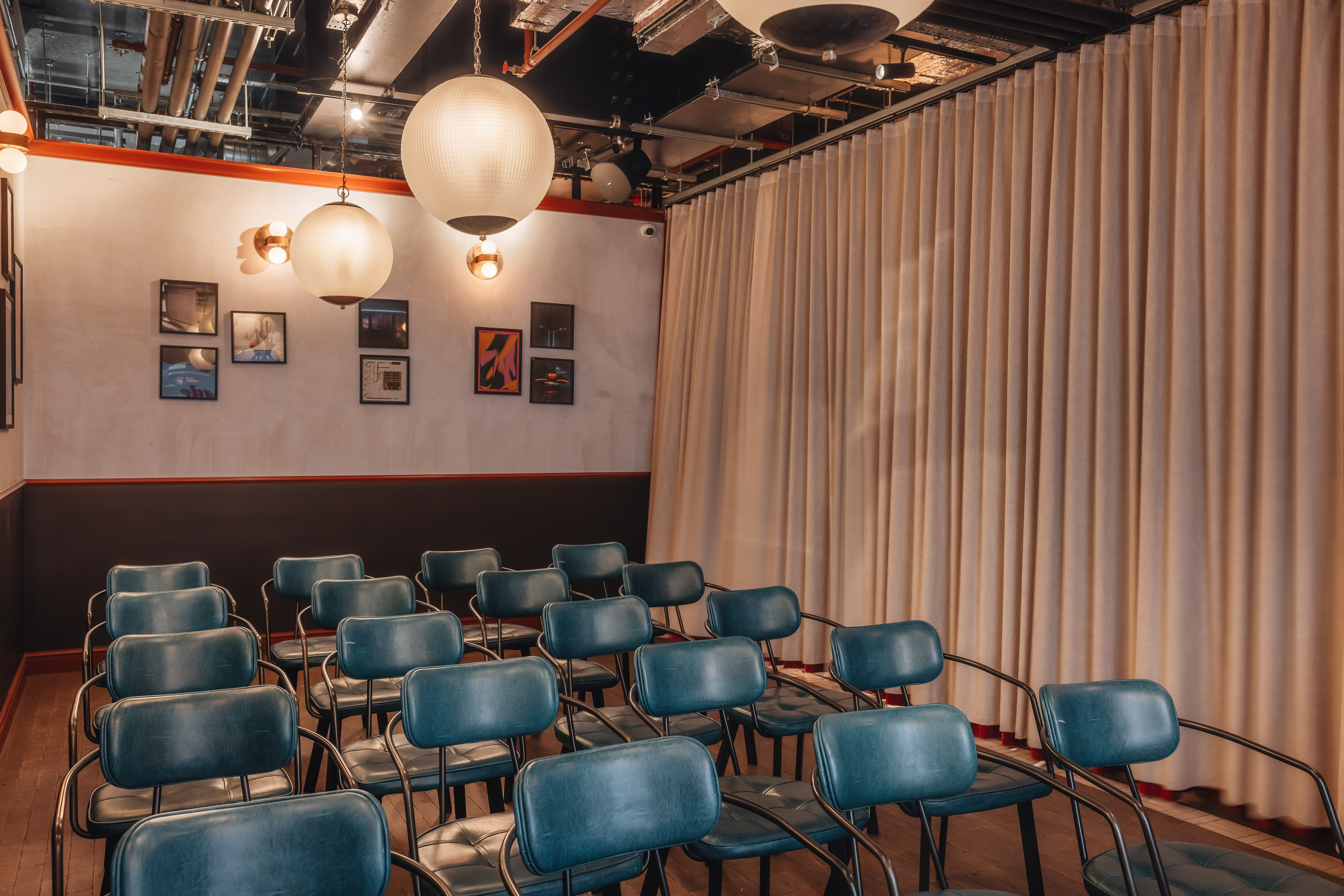 Private room in Arcade Battersea with stylish design for presentations and workshops.