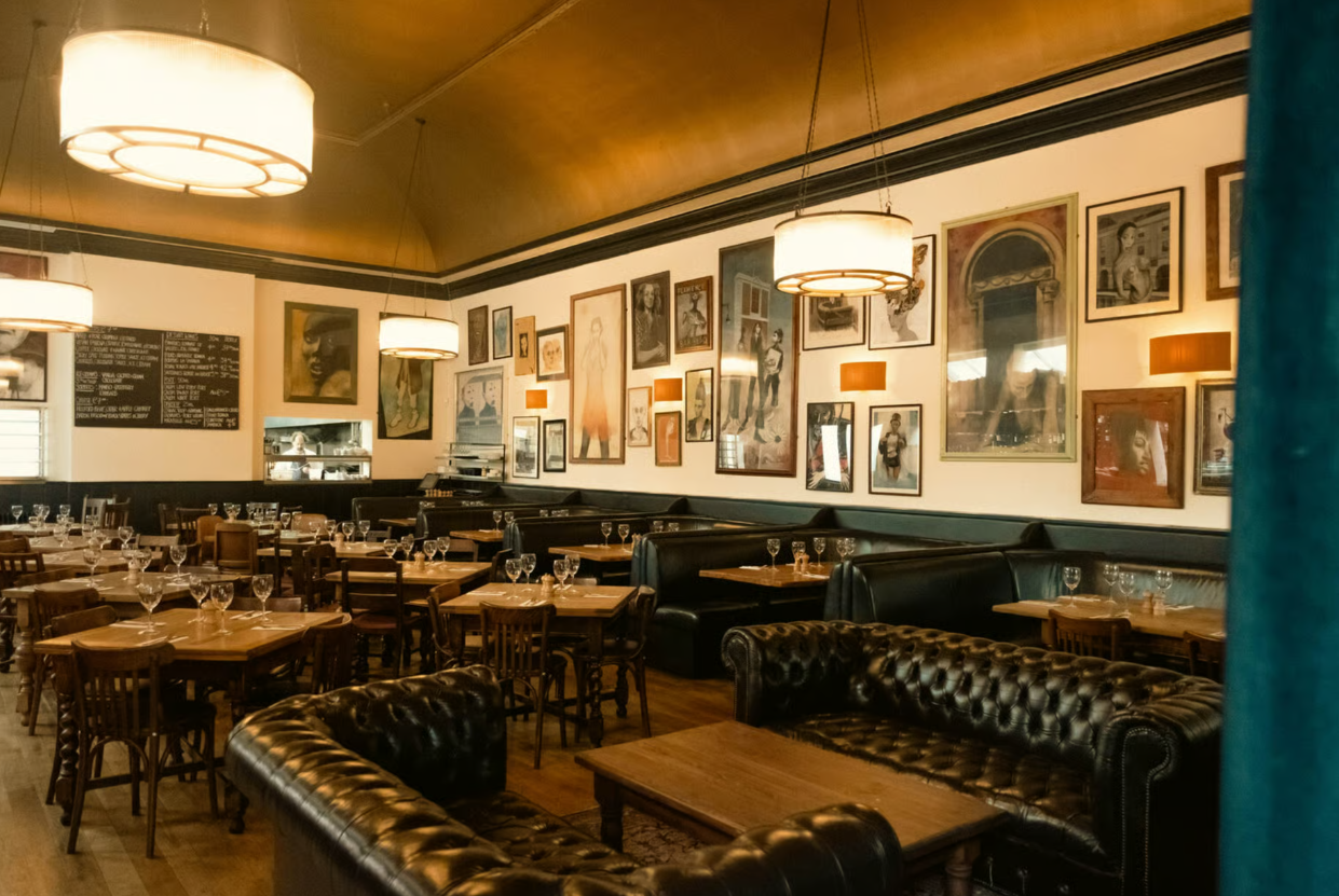 Stylish restaurant interior at St John's Tavern for intimate events and meetings.