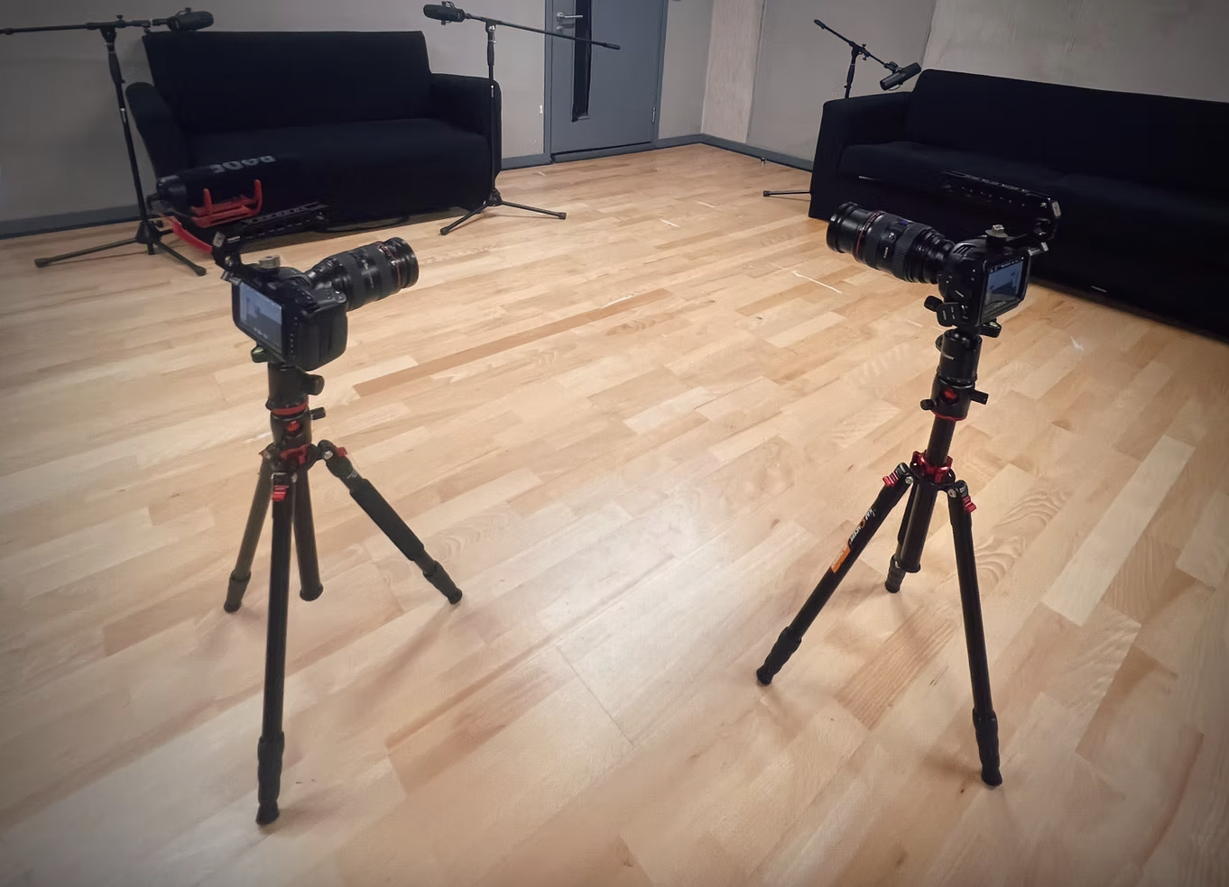 Multi-purpose creative hub with cameras for video production and live streaming events.