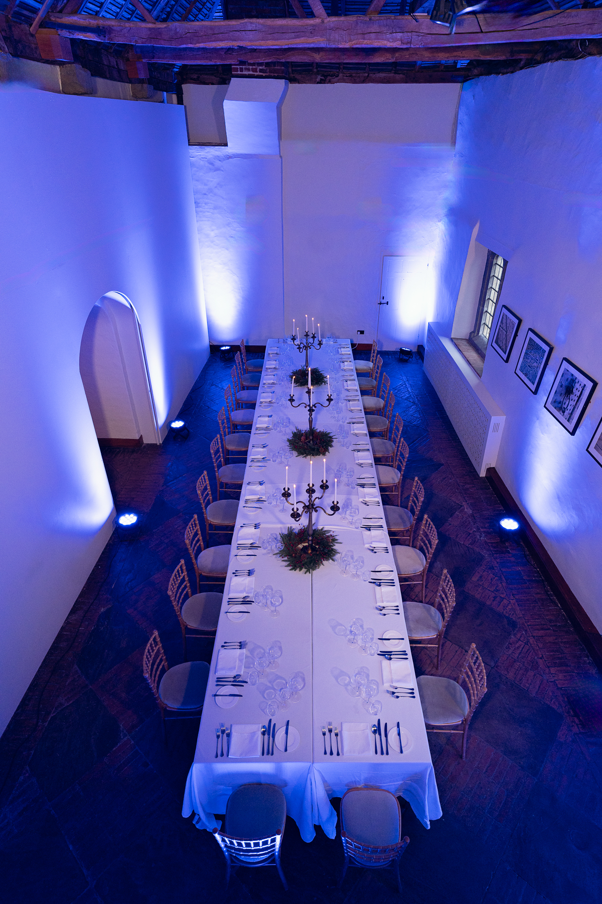 Elegant dinner table in Leeds Castle's Gatehouse, perfect for formal events and networking.