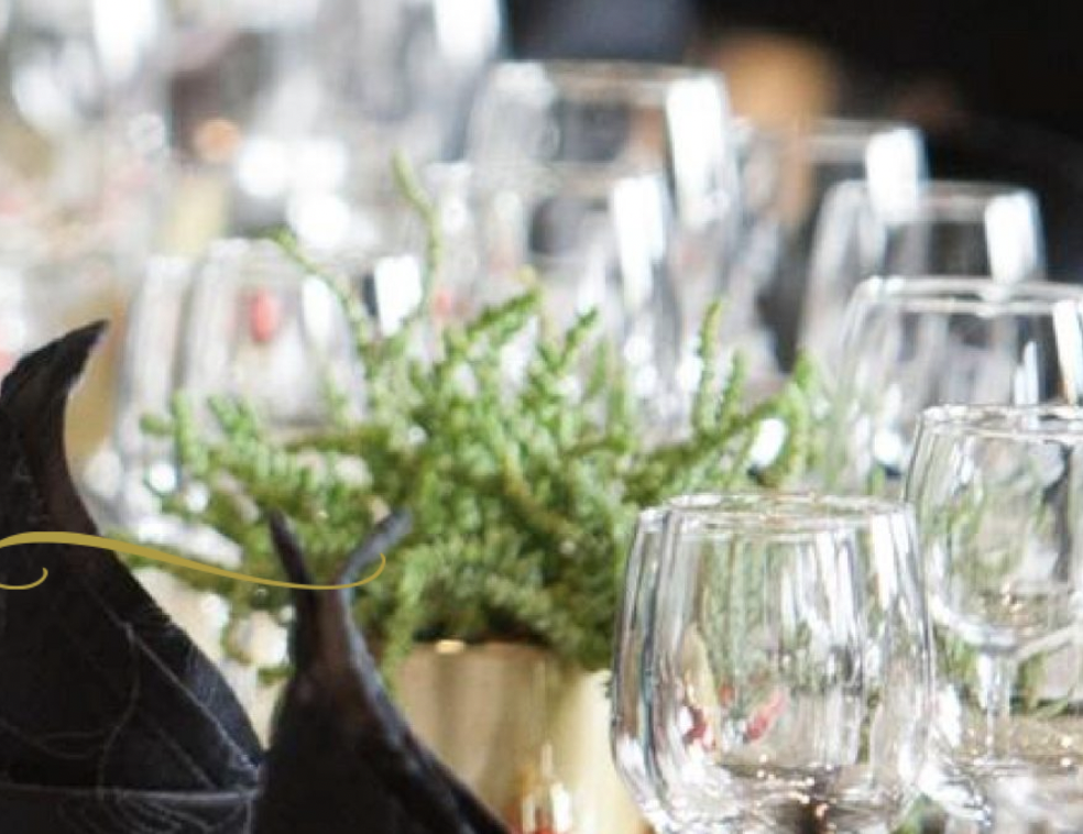 Elegant venue hire in Rivenhall Garden with sophisticated table setting for events.