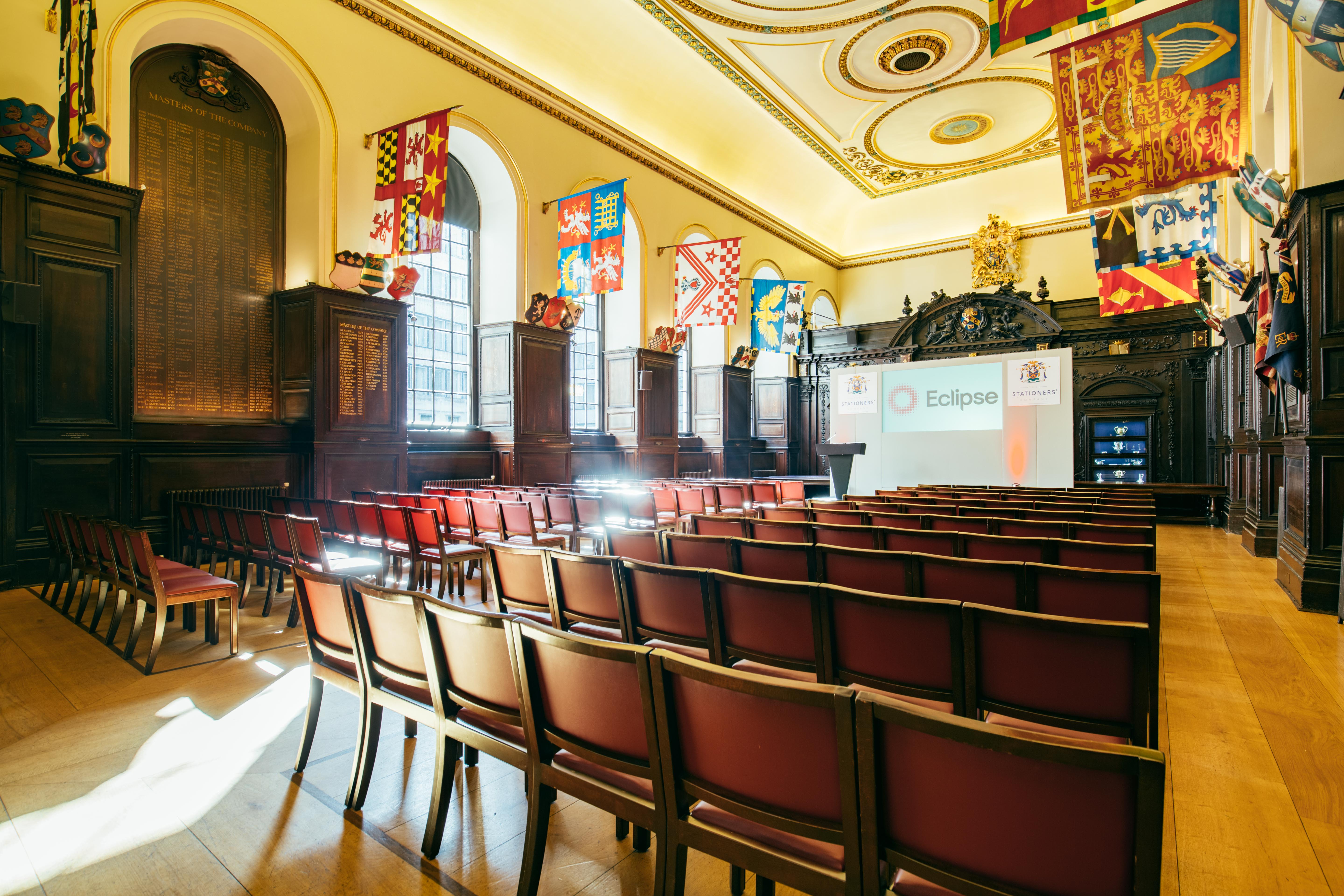 Exclusive Venue at Stationers' Hall: elegant event space for conferences and seminars.