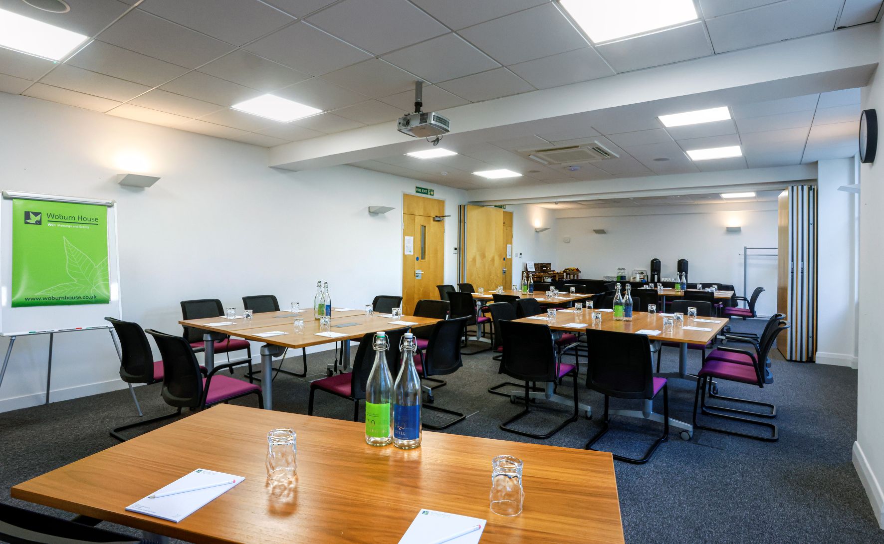 UCEA Boardroom in Woburn House, organized for seminars and workshops with natural lighting.