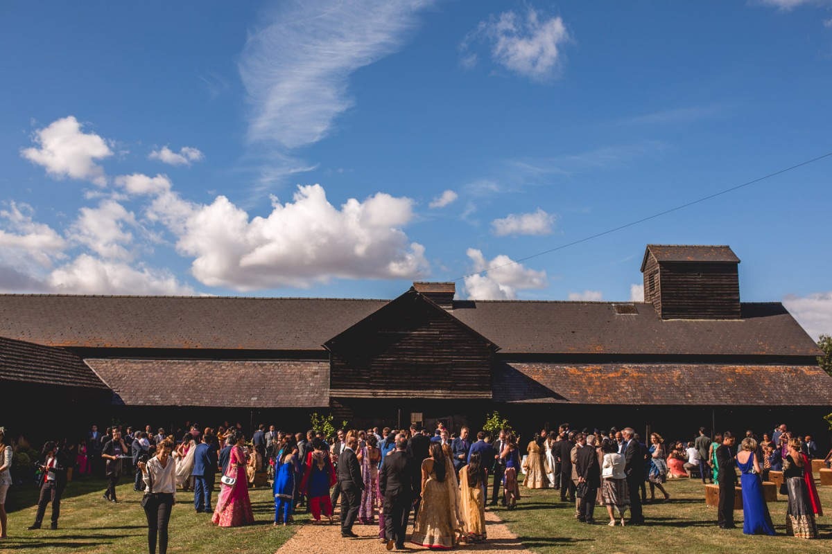 Adjoining courtyard at Childerley Hall, barn chic venue for outdoor weddings and corporate events.