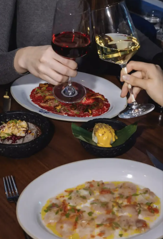 Elegant dining setup at Beef and Bass venue for culinary events and celebrations.