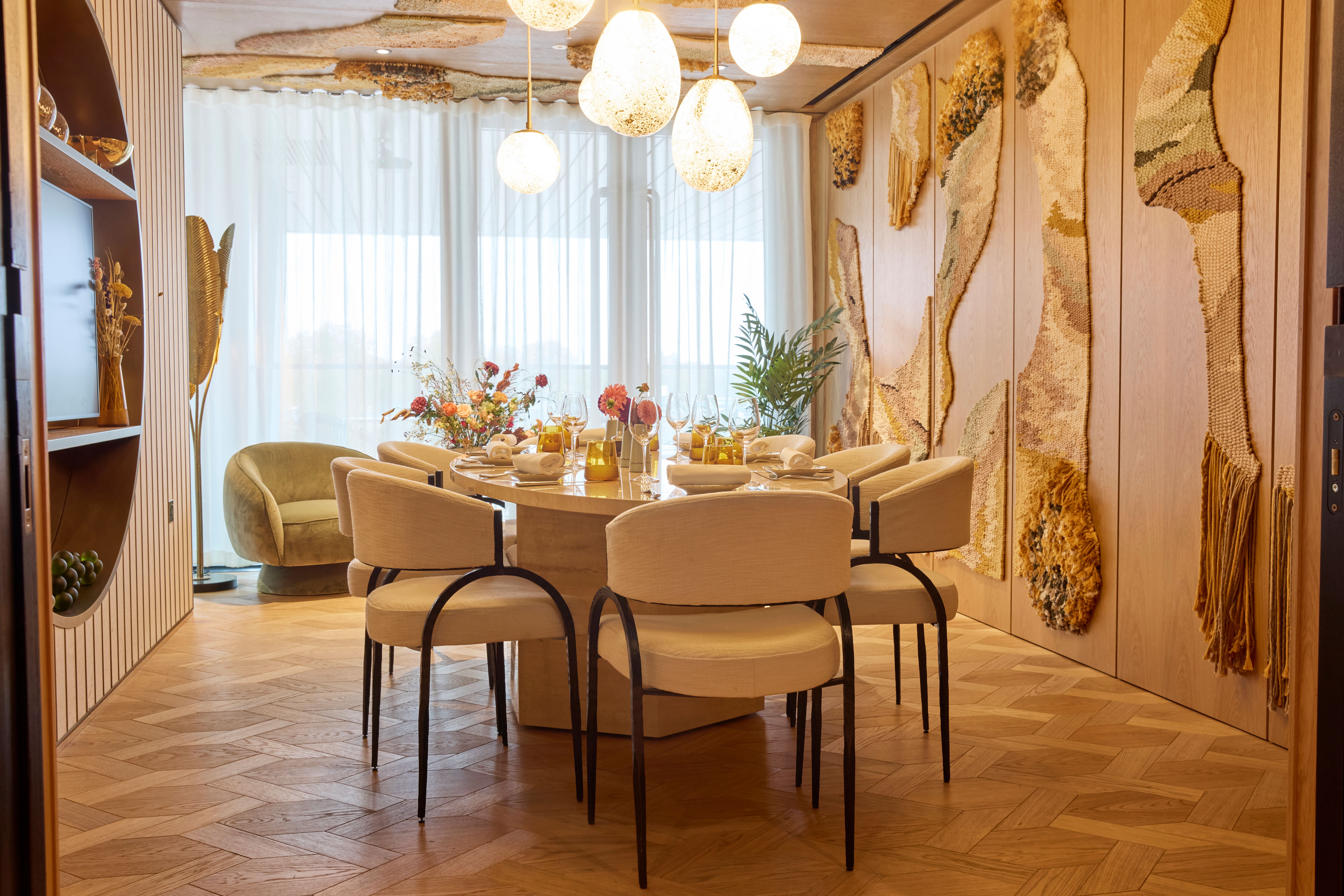 Brasserie Constance private dining room in Fulham Pier, elegant space for exclusive events.