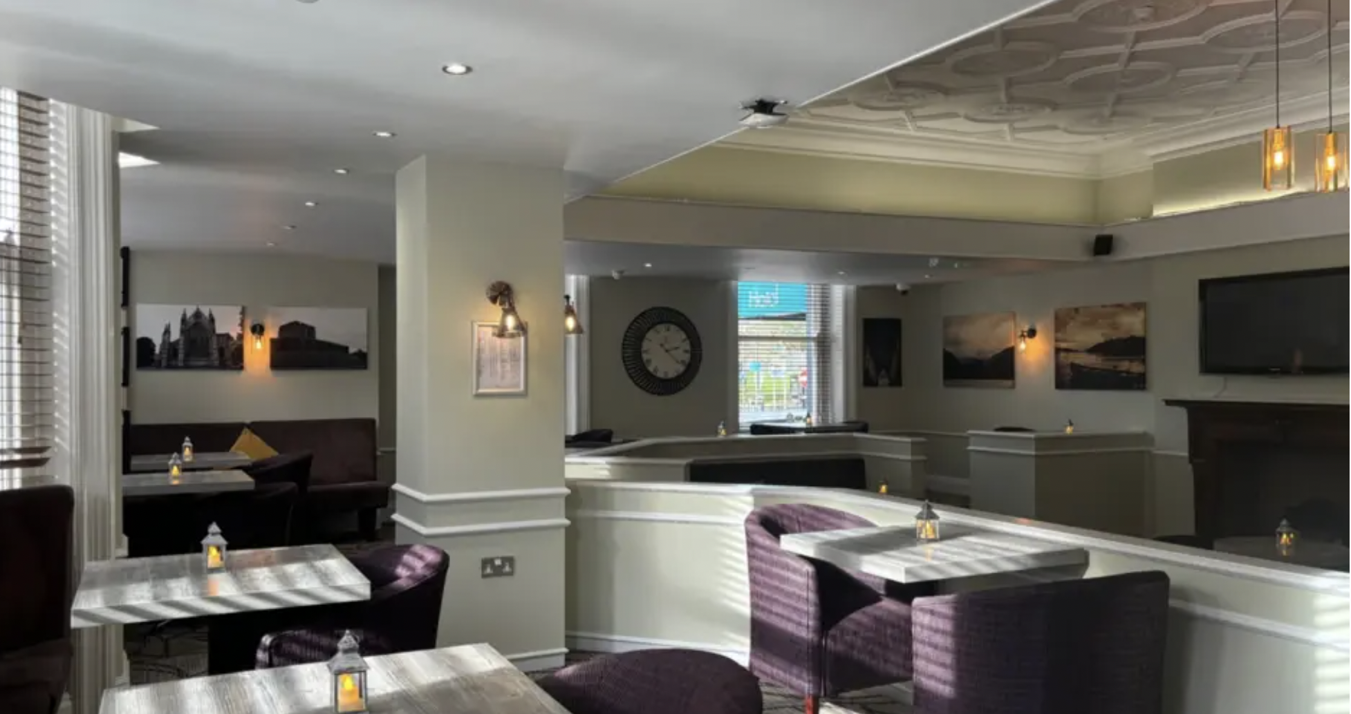 Stylish event space at Carlisle Station Hotel with cozy seating and soft lighting.