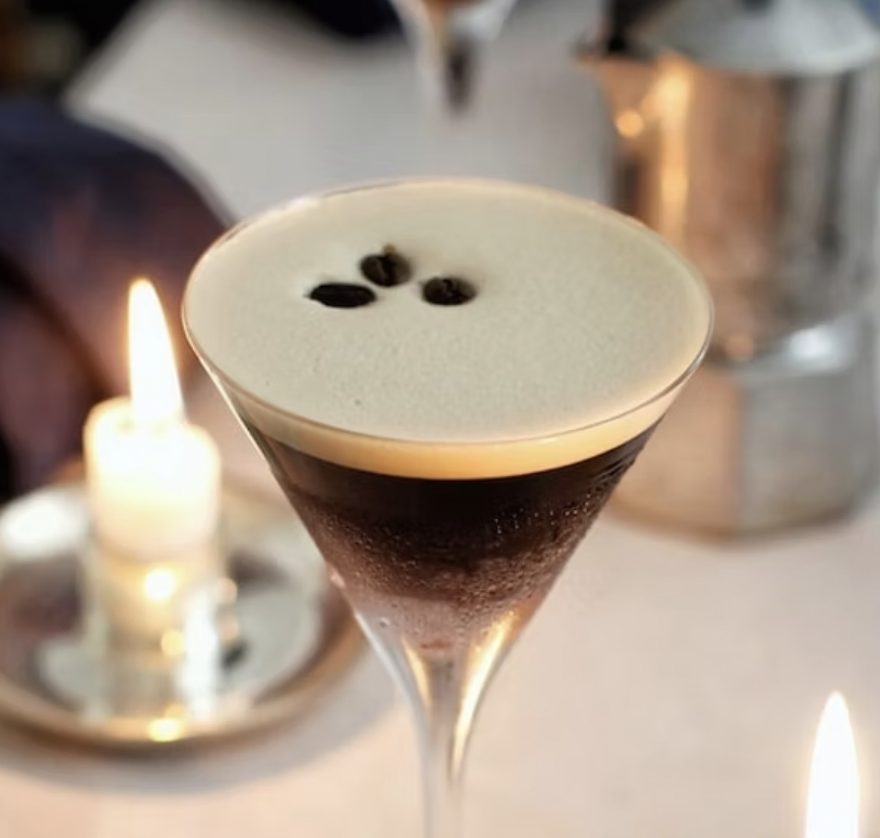 Espresso martini with foam, perfect for cocktail receptions and networking events in Bristol.