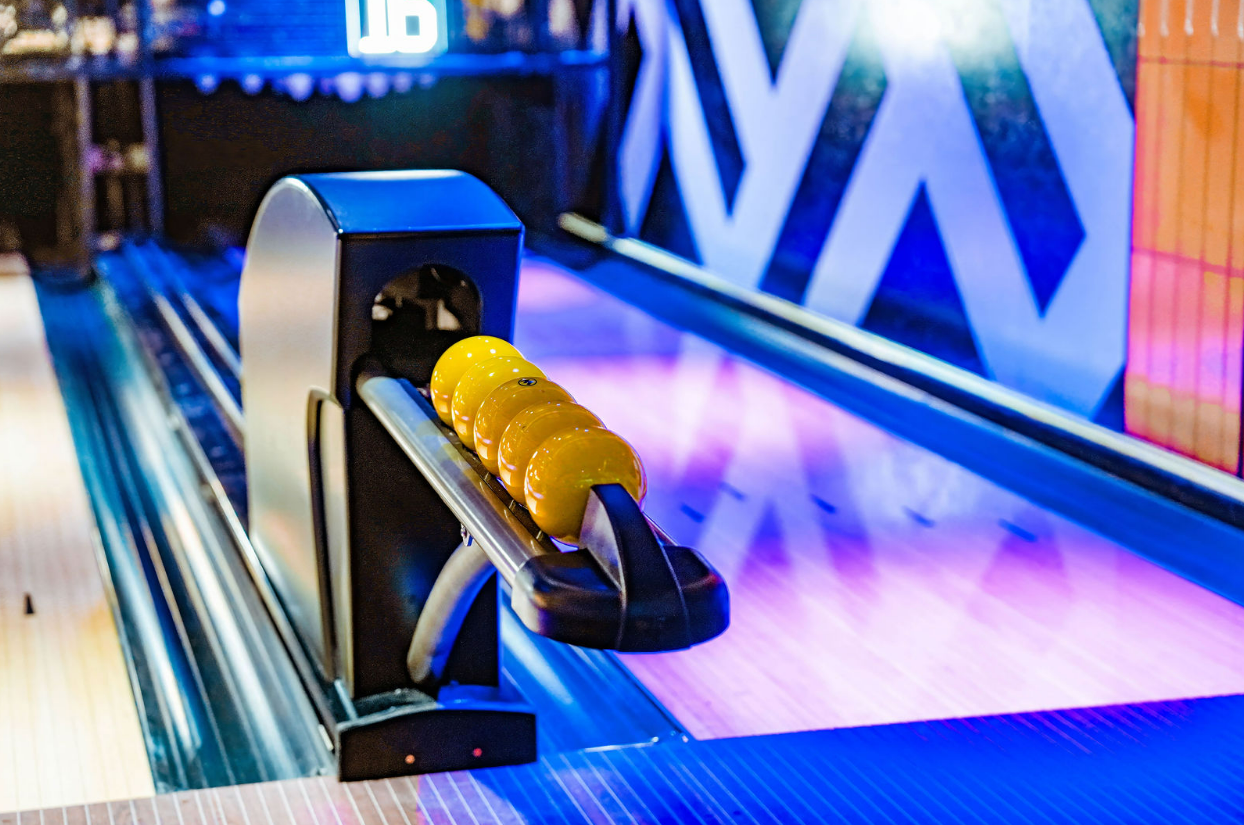 Modern bowling alley at The Rolling Zone, ideal for corporate events and team-building.