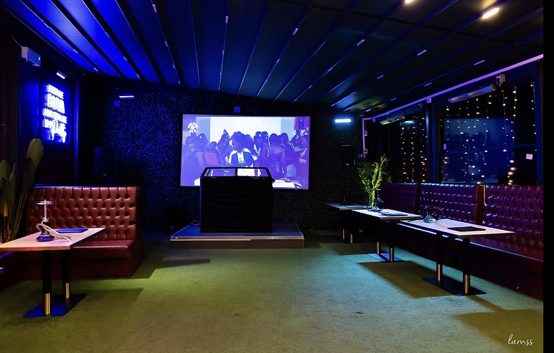 Stylish CQ Garden event space with ambient lighting for meetings and social gatherings.