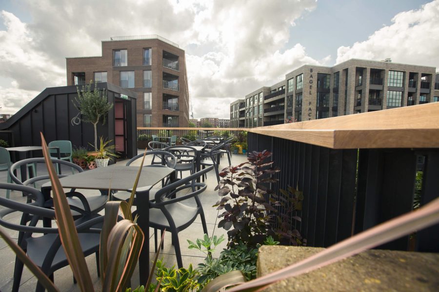 Lord Napier Star rooftop terrace for corporate networking and sunset mixer events.