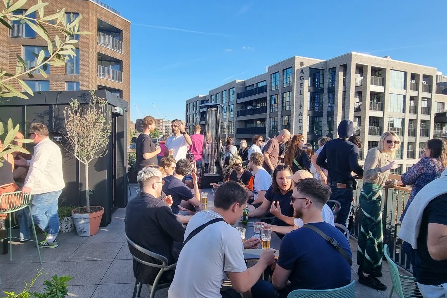 Roof terrace at The Lord Napier Star for casual networking and corporate mixers.
