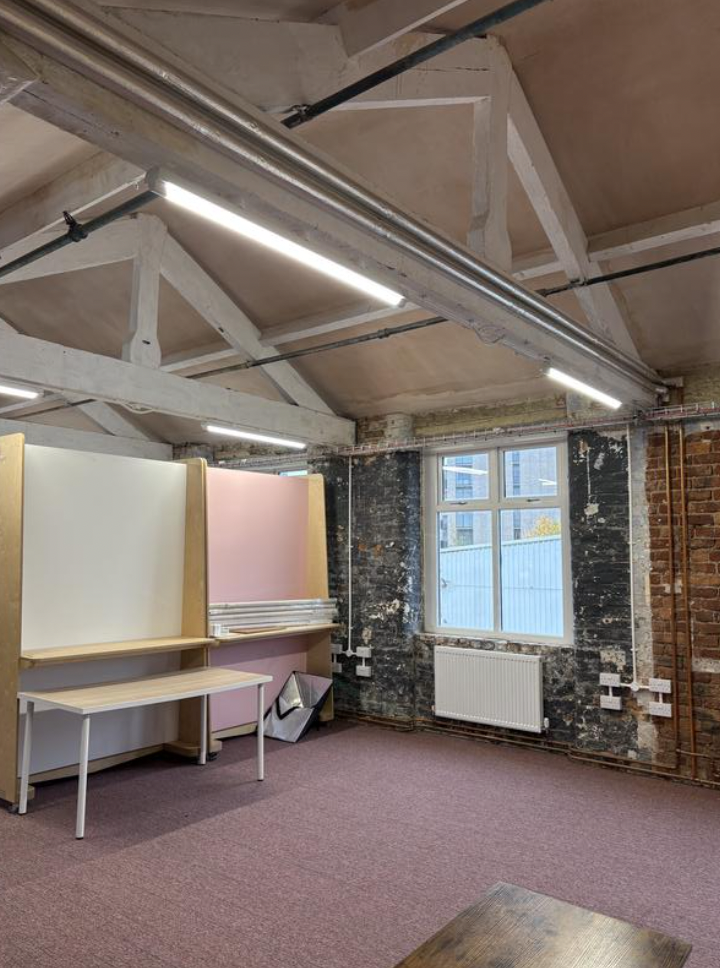 Versatile venue hire in From the Other studio with exposed brick walls for events.