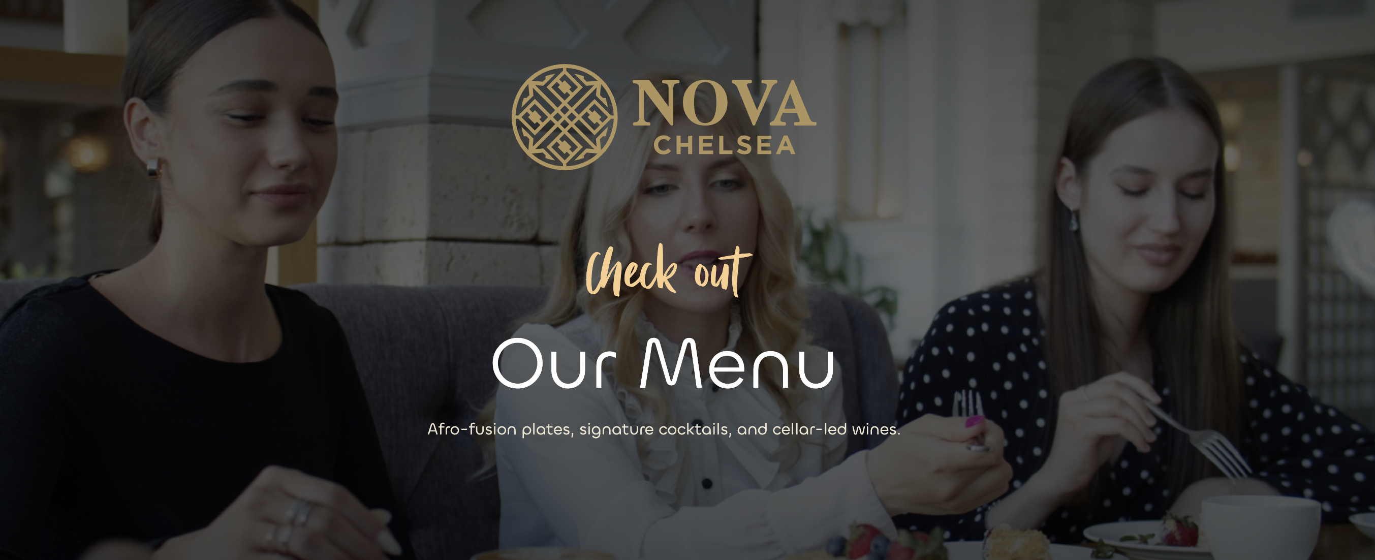 Stylish dining at Nova Chelsea, ideal venue for upscale events and Afro-fusion cuisine.