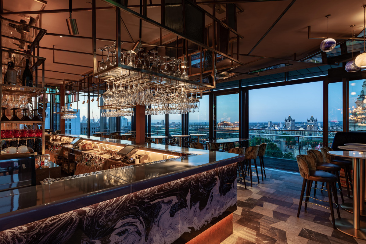 Modern Roof Terrace bar at Three Tuns Aldgate, ideal for cocktail receptions and networking.