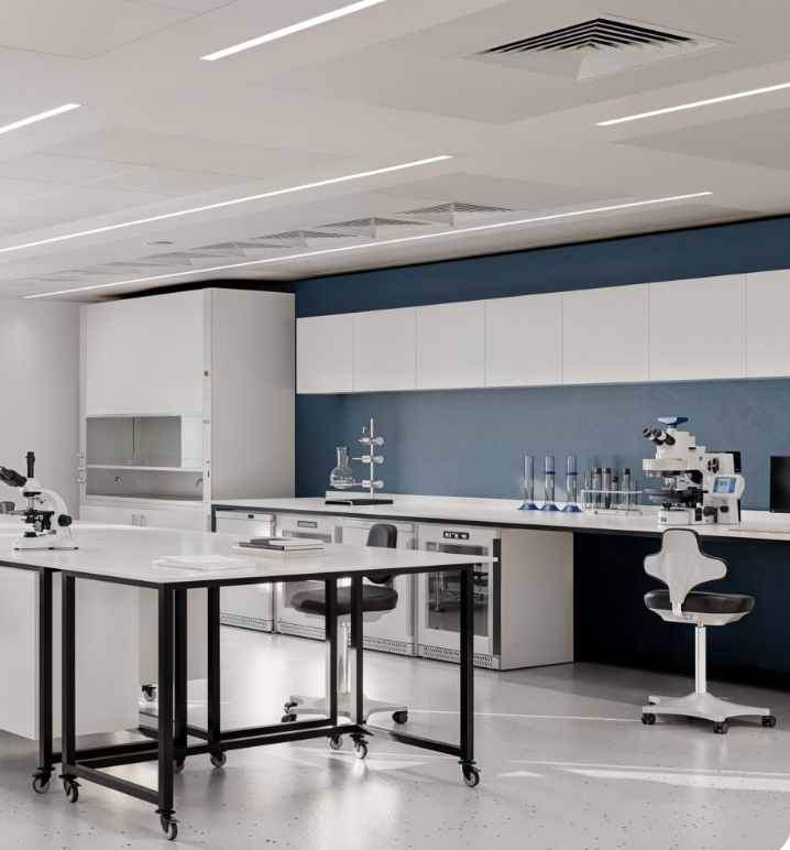 Modern lab space in Precision Health Technologies Accelerator for STEM workshops.
