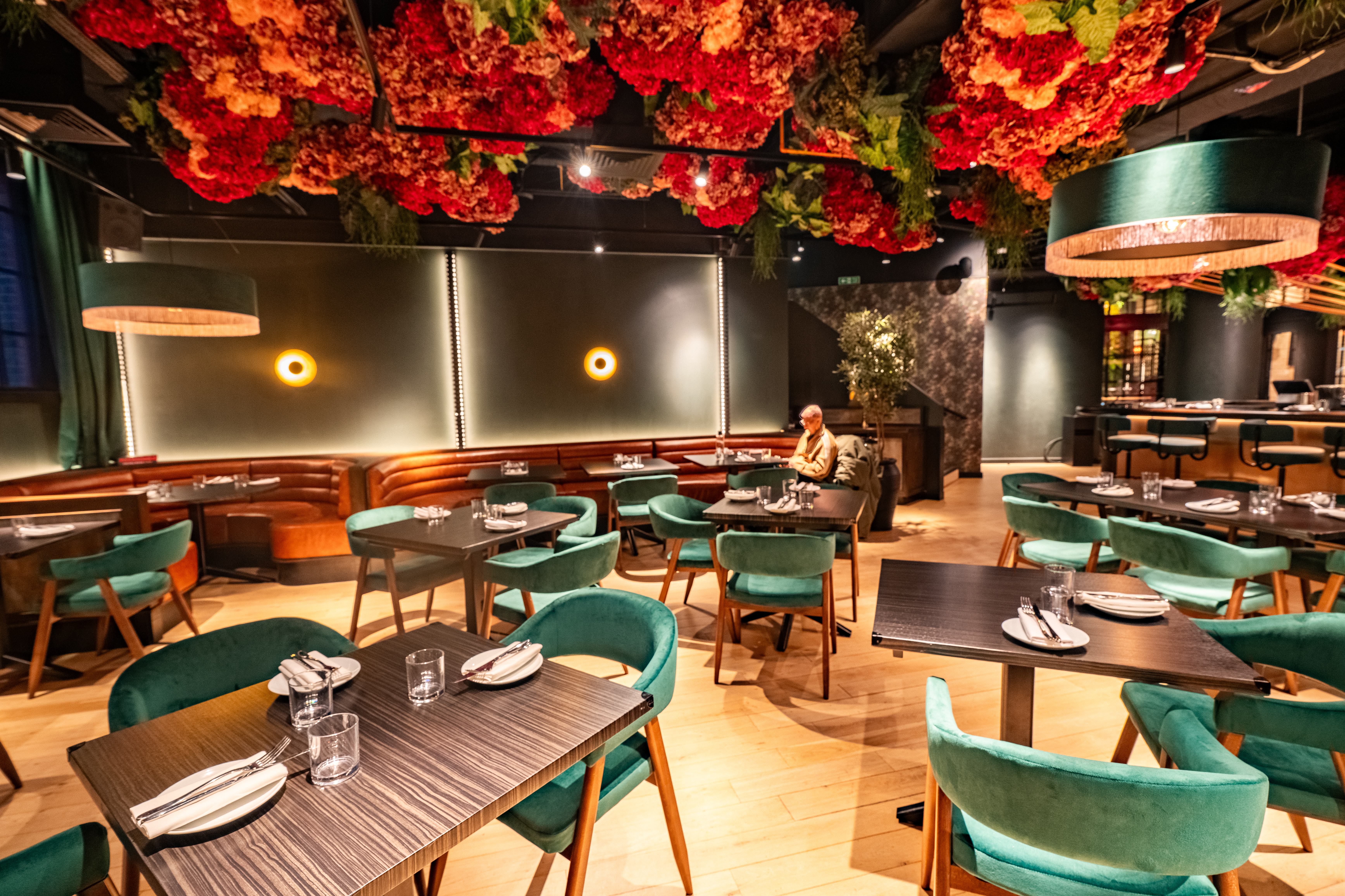 Stylish restaurant at 45 Curtain Road, London, perfect for intimate networking events.