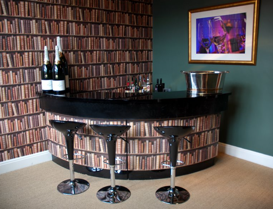 Stylish cocktail bar in The Ledger Suite, Aspire Leeds—perfect for networking events.