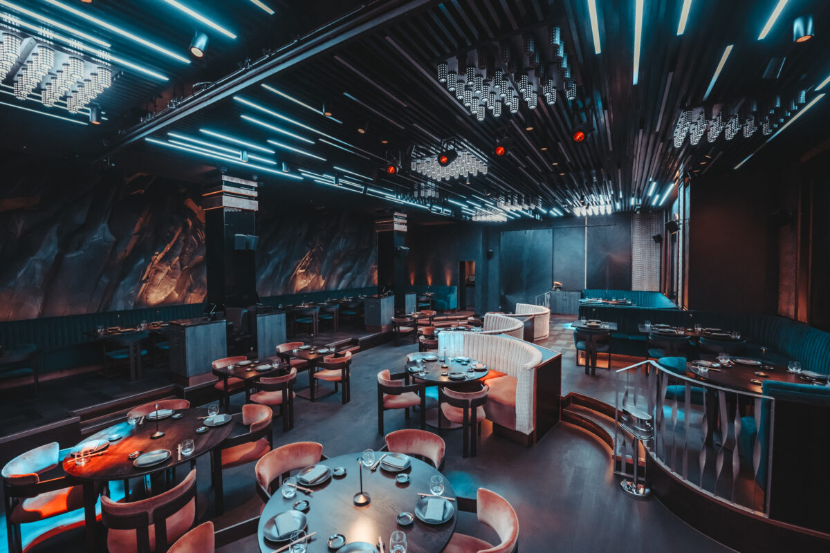 Sophisticated event space in Piranha London with elegant seating for corporate and social events.