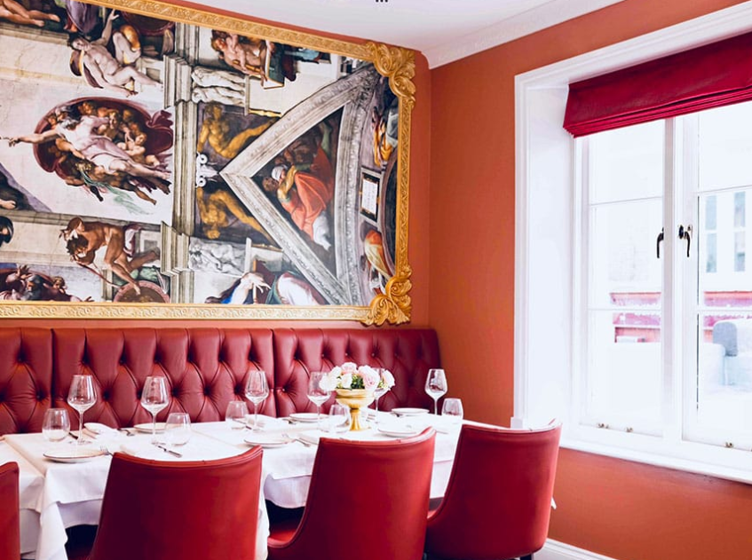 Elegant dining space in San Pietro London, perfect for upscale events and meetings.