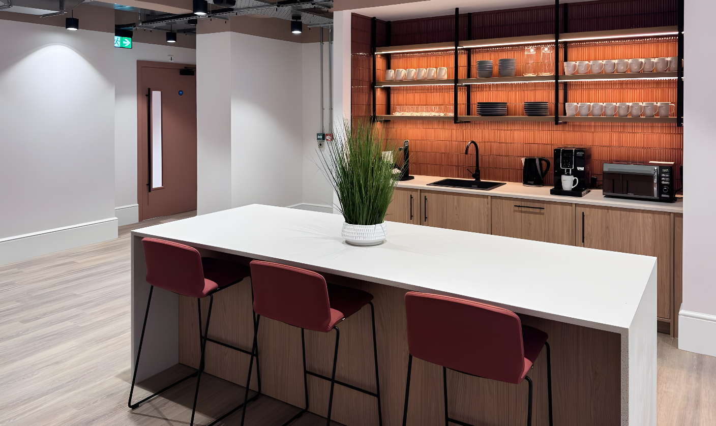 Modern kitchen in Fitzroy MYCO, ideal for events and networking.