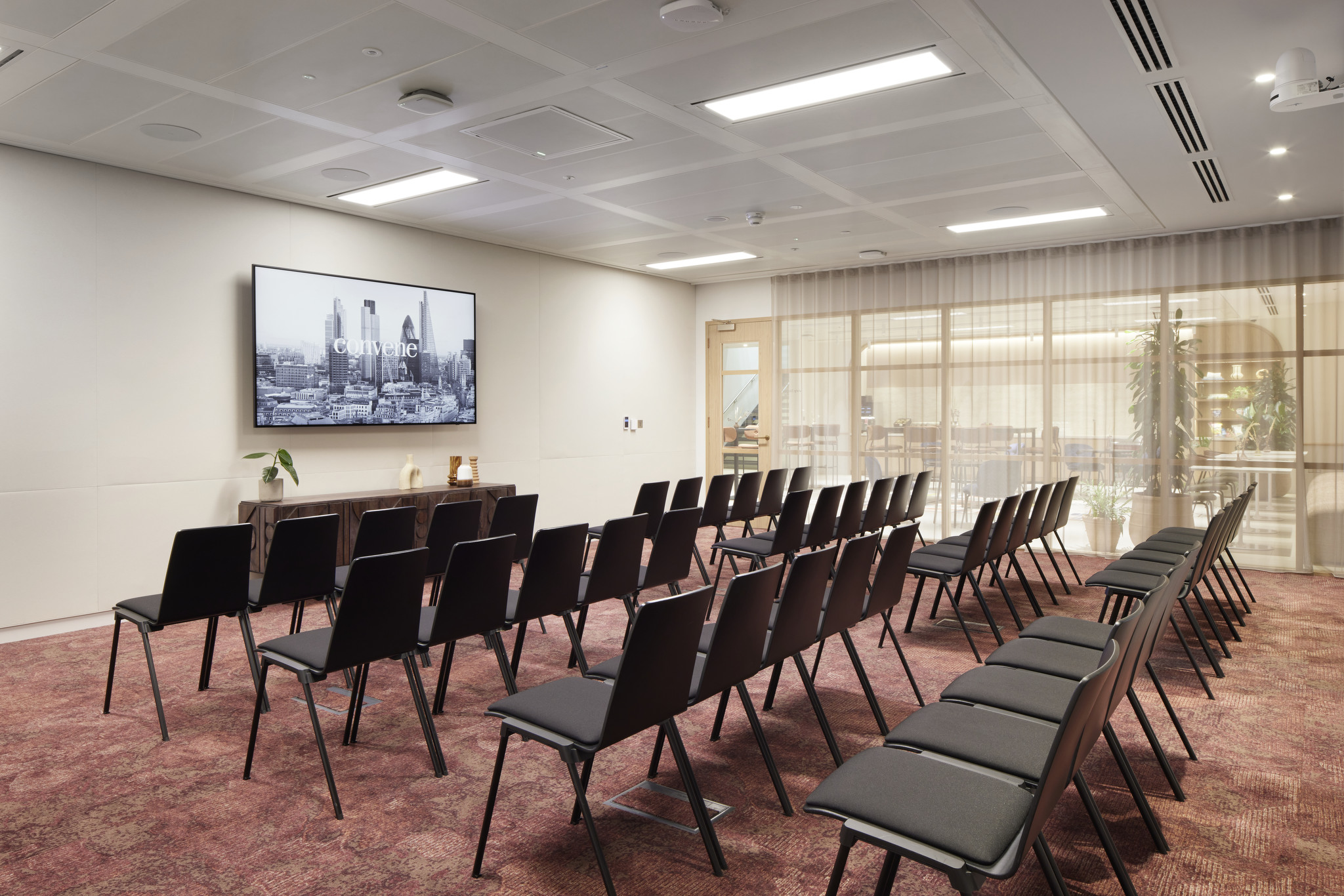 Ivory Studio meeting space with modern chairs, ideal for conferences and workshops.